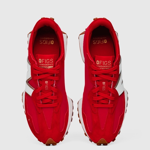 FIGS + New Balance POP Red and White Athletic Shoes - Picture 2 of 7